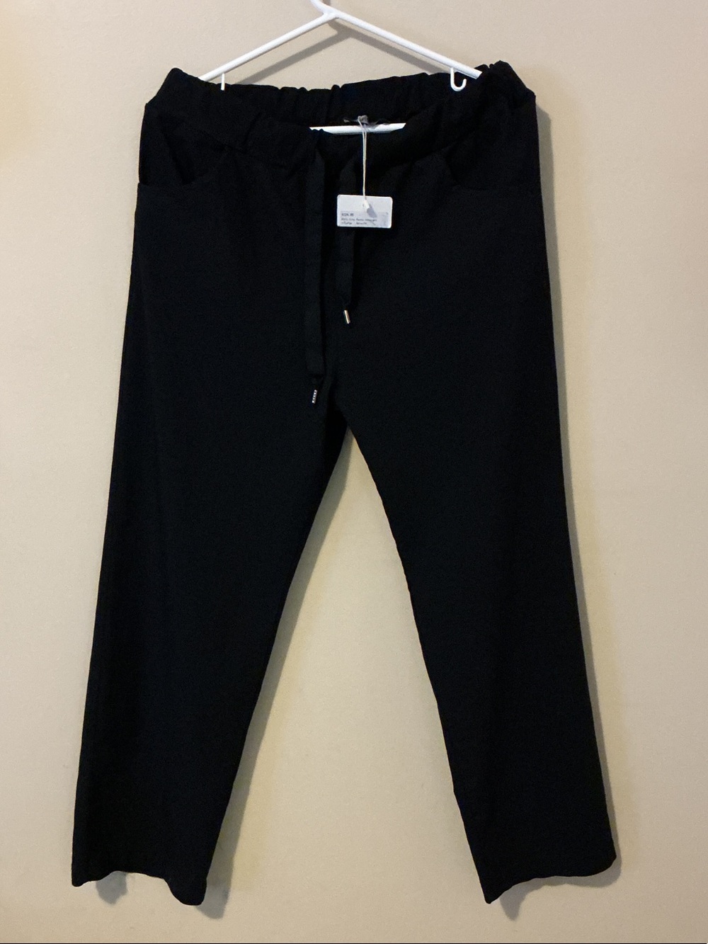 NWT Ekru Europe City Straight Leg Pants Black XL Pull On Stretch